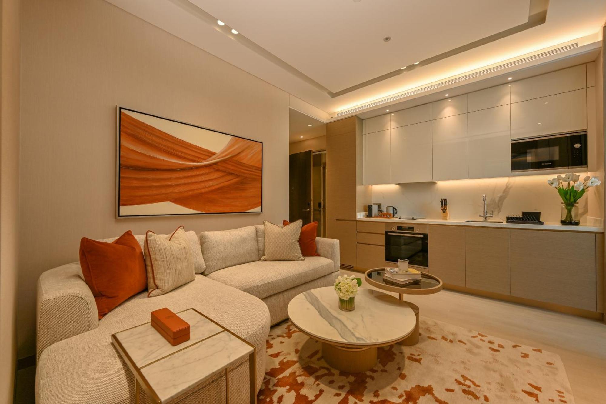 Onyx Rotana Manama Exterior foto A living room in a 1-bedroom apartment